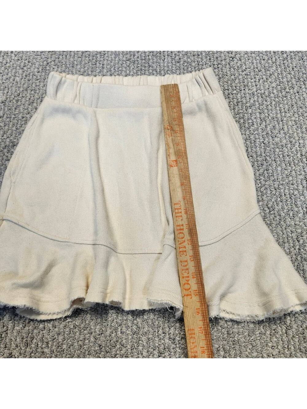 Free People Beach Cream Knit Flounce Hem Skirt Size Small - Picture 3 of 7